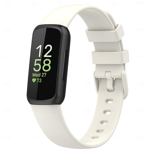  Pulseira de Smartwatch Compatível com Fitbit Inspire 3 Silicone Relógio inteligente Alça Fecho de Metal Impermeável Ajustável Pulseira Esportiva Substituição Pulseira