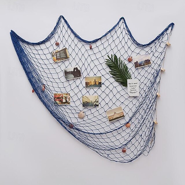  ornamente agățate mediteraneene decorative plasă de pescuit linie groasă frânghie de cânepă coajă plasă recuzită fotografie fundal de grădiniță