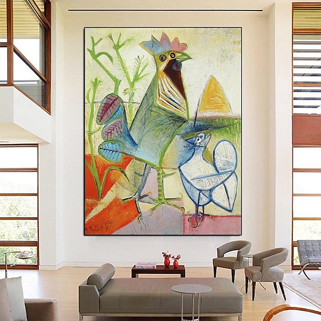  Ölgemälde von Pablo Picasso, handgefertigt, der Hahn der Befreiung, Gemälde, handgefertigt, Gemälde von Pablo Picasso, Wandkunst, Bild für Wohnzimmer, Dekoration, Kunstwerk, modern