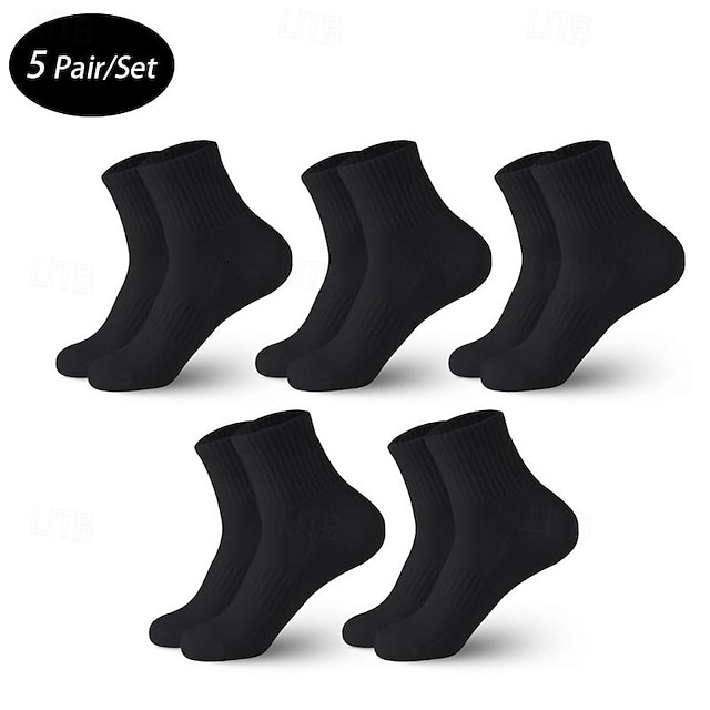  Ανδρικά 5 πακέτο Πολλαπλές συσκευασίες Κάλτσες Καλτσάκια Șosete de Alergat Καθημερινές Κάλτσες Μαύρο Λευκό Χρώμα Σκέτο Αθλήματα & Ύπαιθρος Causal Καθημερινά Βασικό Μεσαίο Άνοιξη Φθινόπωρο Μοντέρνα