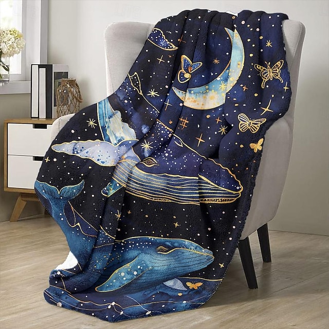  modello di paesaggio di balene getta coperta coperte di flanella calde regali per tutte le stagioni grande coperta