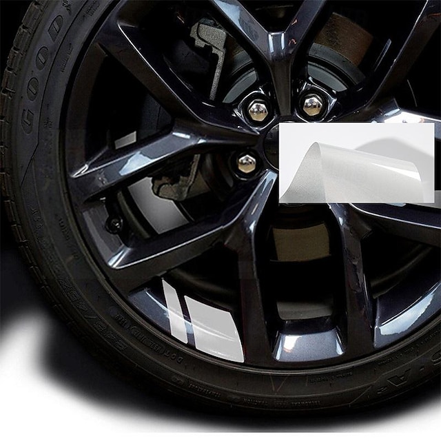  6pcs adesivos de carro reflexivos decalques decorativos de aro para rodas de 18-21 polegadas - decalques reflexivos elegantes para jantes de carro