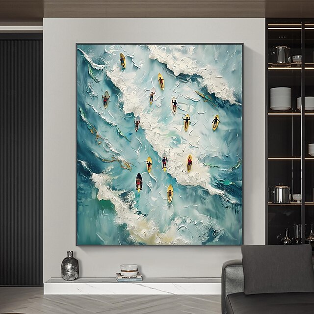 Handmade Original surfing Oil Painting On Canvas Wall Art Decor ocean scenery Painting for Home Decor With Stretched Frame/Without Inner Frame Painting3