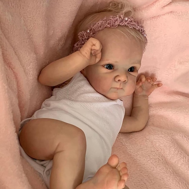  19 inch Reborn Doll Reborn Baby Doll lifelike Gift New Design Creative Lovely Cloth 3/4 Silicone Limbs and Cotton Filled Body with Clothes and Accessories for Girls' Birthday and Festival Gifts