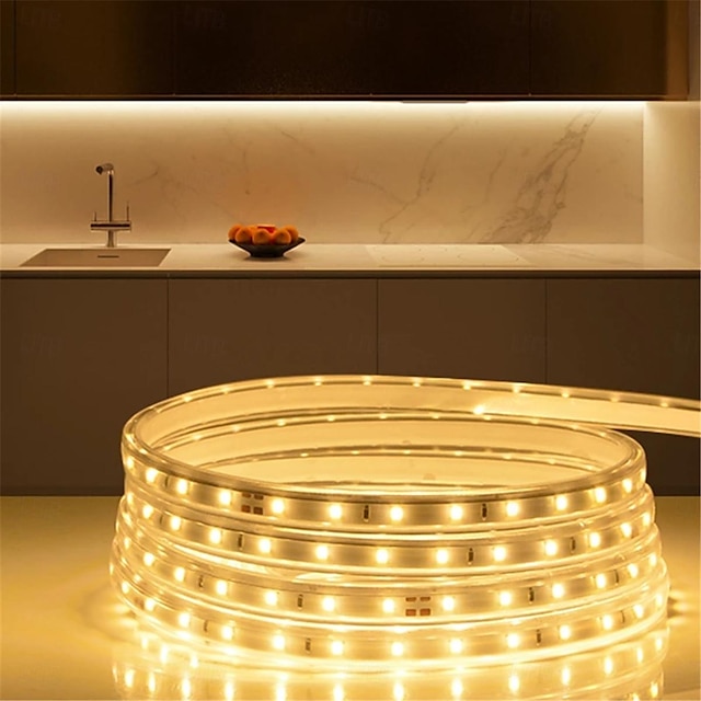  warterproof ha condotto la luce di striscia plug-in piscina all'aperto luce di striscia impermeabile ip67 ha condotto la striscia di luce diodo nastro vacanza luce decorativa stringa di led con spina ue