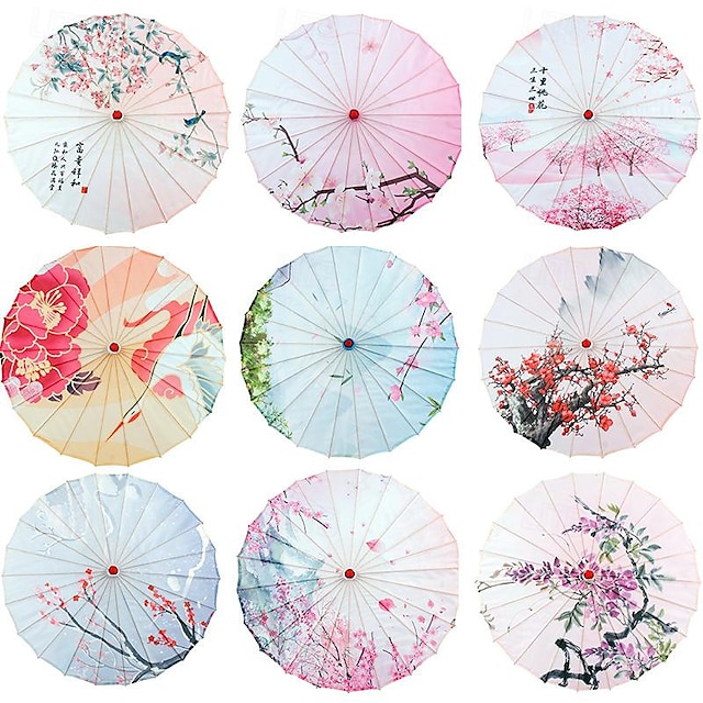  Μεταξωτό υφασμάτινο ομπρέλα (παιωνία 33 ιντσών) - χάρτινη ομπρέλα κινέζικου ιαπωνικού στυλ - για γάμους και προσωπική αντηλιακή προστασία asdf Χριστούγεννα