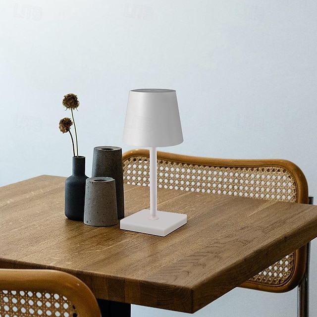  lampes de table sans fil lampe de bureau led en métal lampes de chevet portables sans fil usb rechargeable veilleuse tactile luminosité réglable lampe de lecture