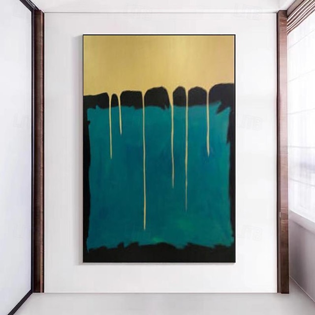  kézzel festett arany kék arany festmény zöld festmény kézzel készített absztrakt festmény vászonra minimalizmus művészet otthon fali dekoráció nappali nagy otthon fali képek keret nélkül