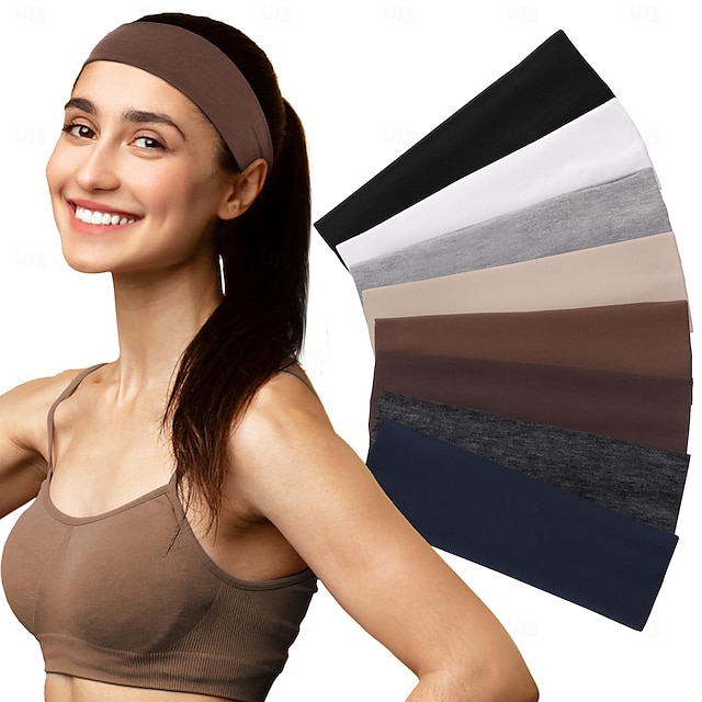  Headbands for Women, Elastic Non-Slip Hair Bands Workout Headbands for Women Soft Cotton Cloth Sports Headband for Running Yoga Daily Workout