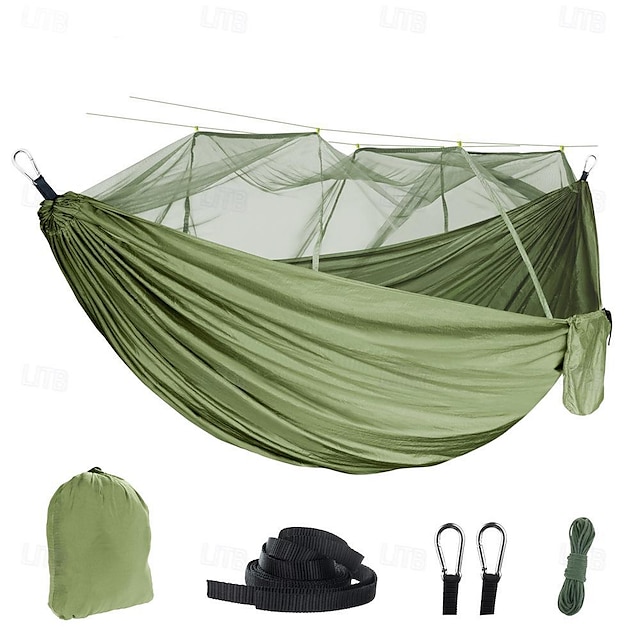  hamac extérieur avec moustiquaire, hamac de camping double en nylon, hamac portable avec moustiquaire - parfait pour le camping en plein air