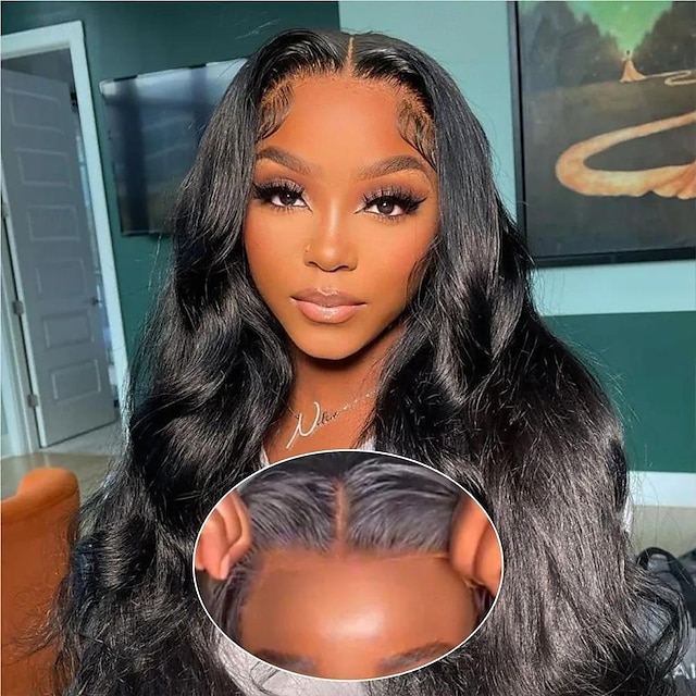  Body Wave Lace Front Wigs Human Hair 6x4 HD Transparent Lace Front Wigs  Wigs Human Hair Pre Plucked With Baby Hair 150%Density Lace Frontal Wigs For Women Natural Color 10inch--28inch