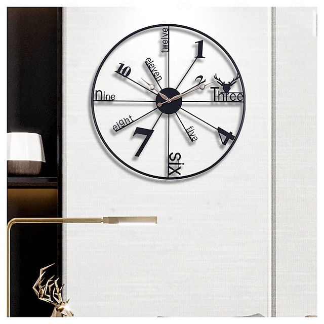  grande horloge murale noire horloges à quartz en métal vintage montres murales silencieuses sans tic-tac design élégant idéal pour les salons cuisines cafés noir 60 cm