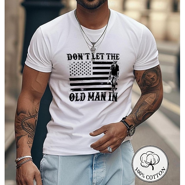  férfi 100% pamut póló grafikus póló divat klasszikus ing rövid ujjú kényelmes póló utcai vakáció nyári divattervezői ruházat