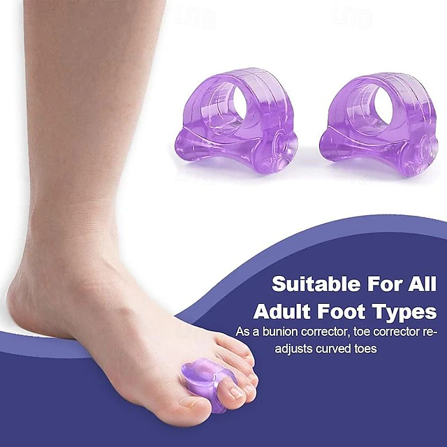 1 Pair Toe Spacers for Men and Women Purple Gel Toe Separators for ...