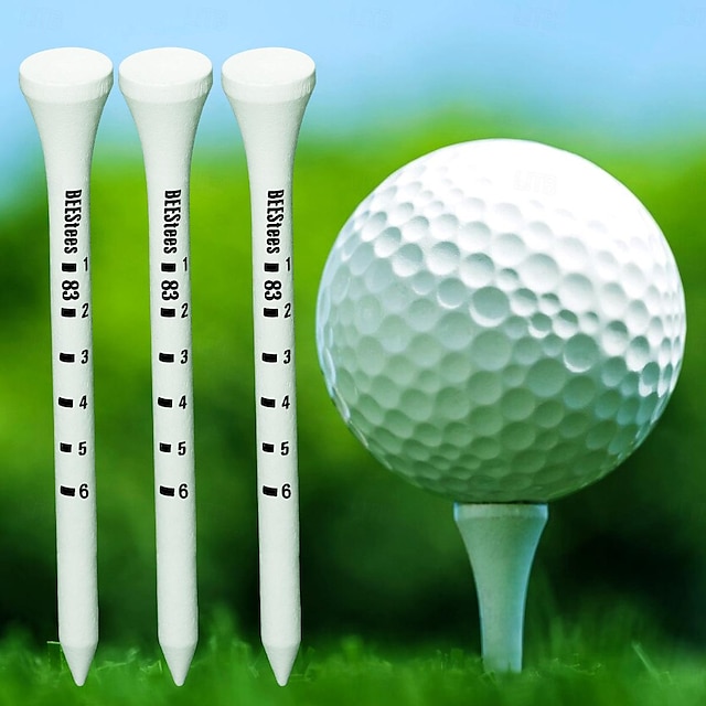 100 unids/set de tees de golf de madera: tees de primera calidad con marcadores de bolas impresos, soporte para tee y clavos de limitación para mayor comodidad en el golf