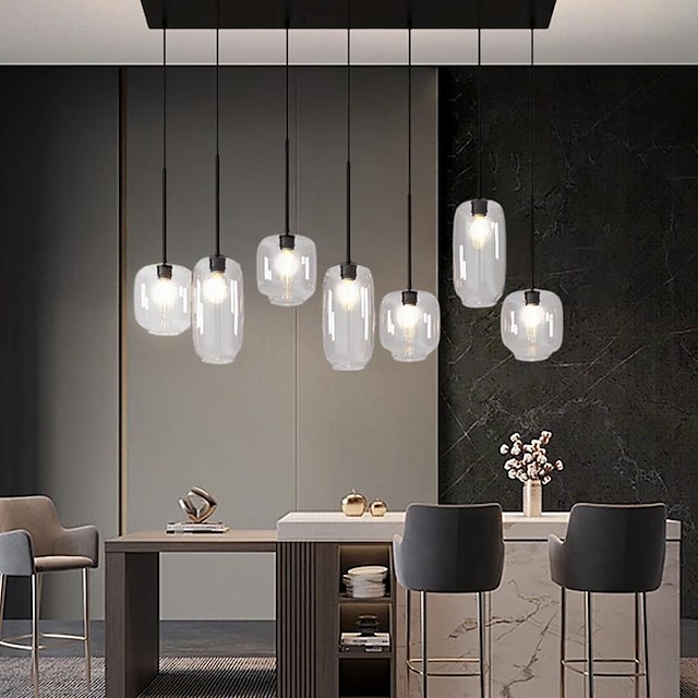  Lustres 7 lumières 90cm cluster design suspension cuivre galss plafonnier suspendu pour salon salle à manger, foyer, îlot de cuisine