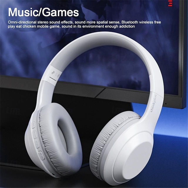  Lenovo TH10 Fone de ouvido Sobre o ouvido Bluetooth5.0 Deep Bass Bateria de longa duração Cancelamento ativo de ruído ANC para Apple Samsung Huawei Xiaomi MI Corrida Uso Diário Viajar Celular Viagens
