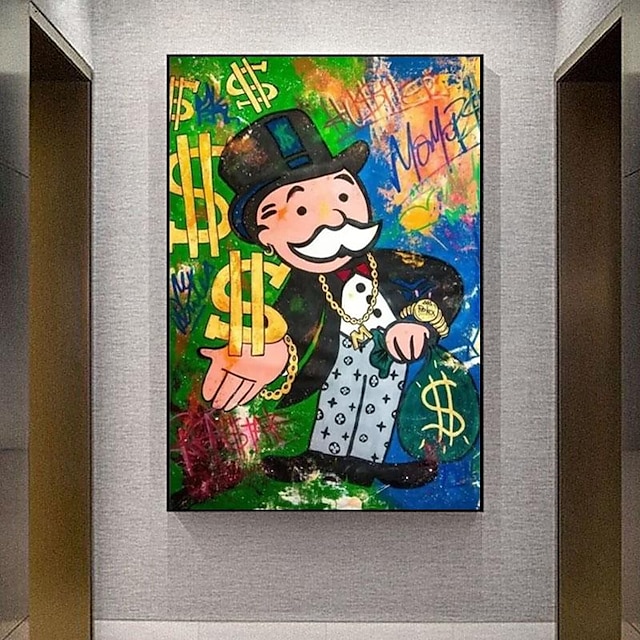  käsinmaalattu seinätaide modulaarinen graffiti canvaskuva monopoli kodinsisustus dollarimaalaus rahaa olohuoneen sisustus kehystetty maalaus valmis ripustettavaksi