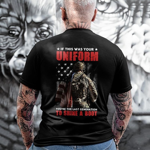  amerikai zászló katona póló férfi grafikus pamut póló sport klasszikus ing rövid ujjú kényelmes póló utcai ünnep nyári divattervező ruházat