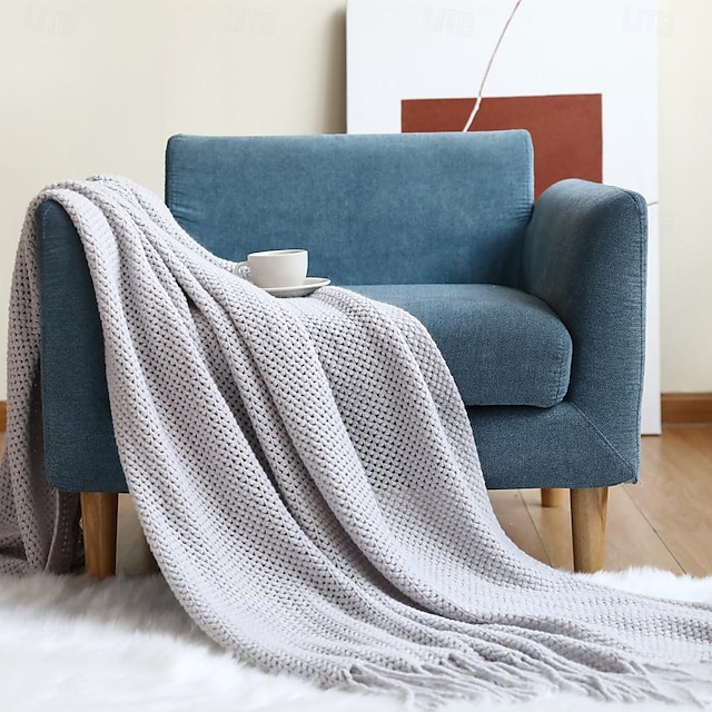  skandináv stílusú kanapétakaró kötött takaró kendő takaró egyszínű takaró éjjeli törölköző gyapjú kanapé törölköző