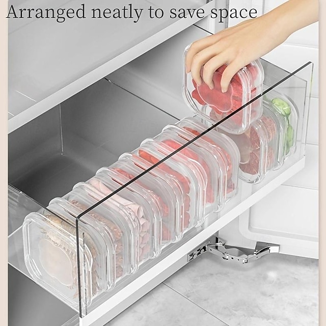  Set de depozitare congelator de 10 bucăți, sigur pentru alimente, sigilabil, stivuibil & prospețime economisind spațiu și protecție a aromei