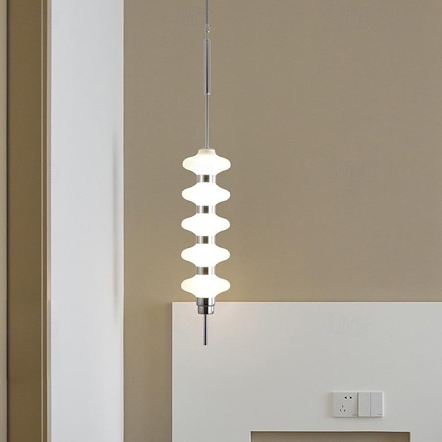  Lampa wisząca led, kreatywna metalowa latarnia zależna od łóżka, odpowiednia do salonu, sypialni, jadalni i baru, ciepły biały 110-120 v 220-240 v