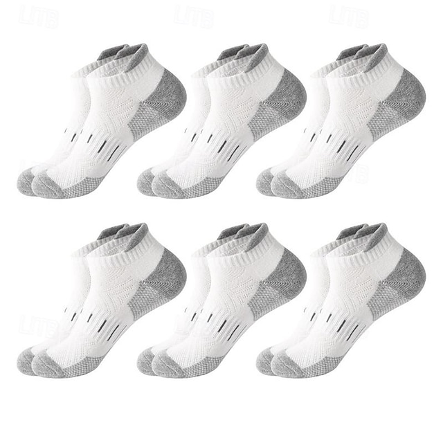  Hombre paquete de 6 unidades Paquetes múltiples Calcetín Calcetines hasta el Tibio Calcetines Cortos Calcetines para correr Calcetines informales Negro Blanco Color Bloque de color Deporte Casual