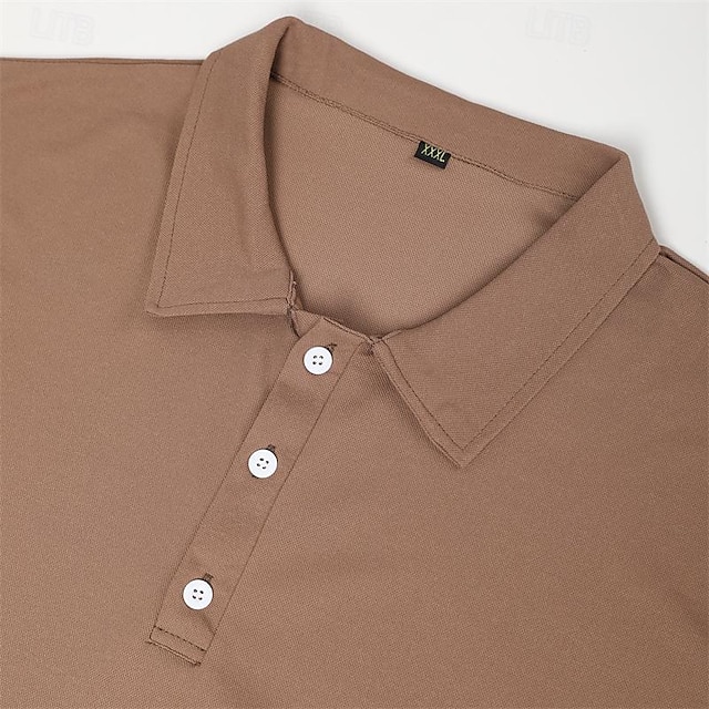 Men's Golf Shirt Knit Polo Street Casual Polo Collar Classic Long ...