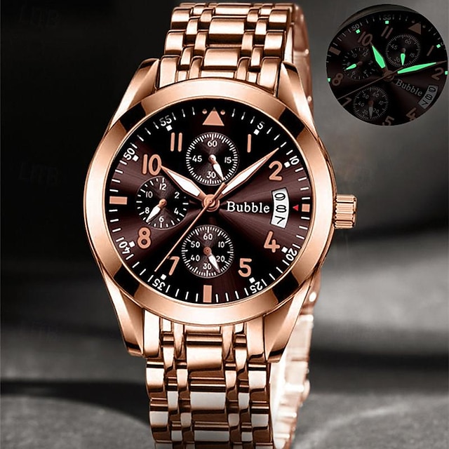  New Bubble Brand Men'S Watches Light Luxury High Value Hundred Quartz Watch Luminous Waterproof Calendar Digital Men'S Sports Watch