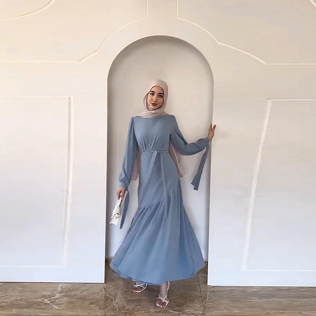  Γυναικεία Φορέματα Αμπάγια Θρησκευτικό Σαουδική Αραβική αραβικός μουσουλμάνος Ραμαζάνι Ενήλικες Πουκάμισο Φούστα