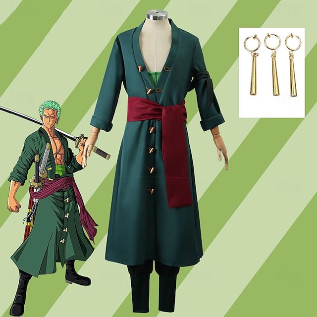  Inspired by One Piece Roronoa Zoro Anime Cosplay Costumes Japanese Carnival Cosplay Suits Long Sleeve Costume For Men's Boys