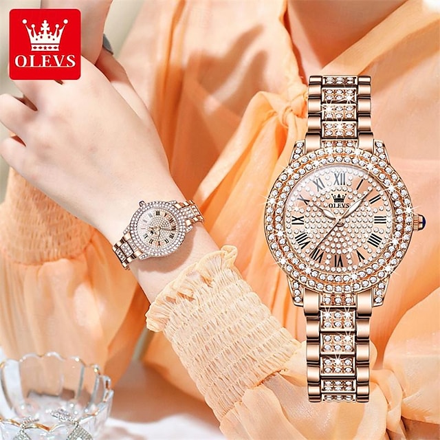  nowe zegarki damskie Olevs trend diamentowe wodoodporne zegarki kwarcowe modny wodoodporny damski zegarek na rękę