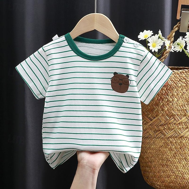  Children's Short Sleeved T-Shirt Made Of Pure Cotton For Girls, Summer Clothing For Babies, Summer Clothing For Children