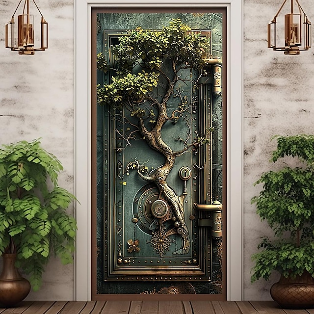  gammal vintage dörr dörr täcker dörr gobeläng dörr gardin dekoration bakgrund dörr banner för ytterdörr bondgård semester fest dekoration leveranser