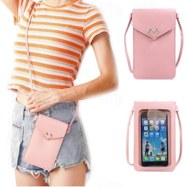  Chica mujer cartera hombro mini bolsos de cuero correas teléfono móvil grandes tarjeteros cartera bolso bolsillos de dinero niñas bolsas pequeñas