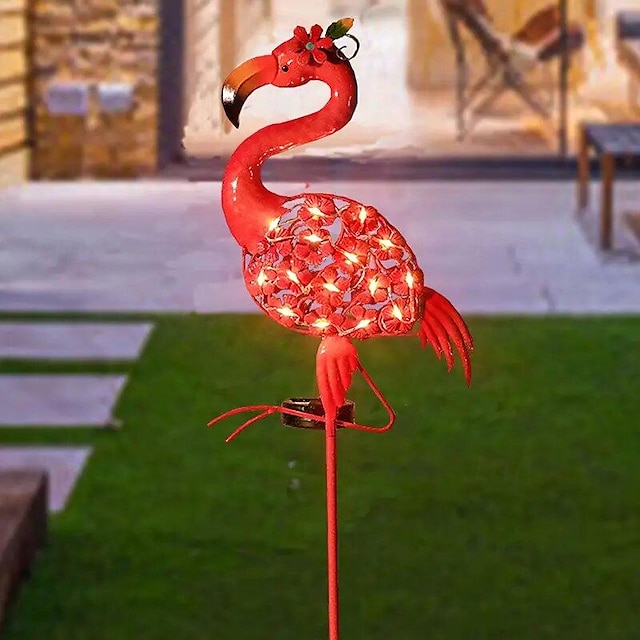  Solar-Flamingo-Außenleuchte, IP65, wasserdicht, für Garten, Rasen, Hof, Teich, Hinterhof, Landschaft, LED-Dekoration, 1 x