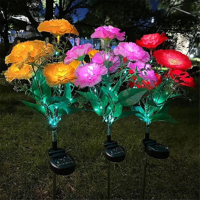  7 fejes led napelemes lámpa kültéri vízálló kerti virágos udvari pázsitút esküvői díszlámpa