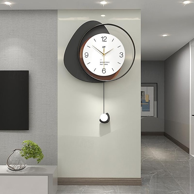 שעון קיר מודרני אופנה יצירתית דקורטיבי שעון קיר רב שכבות חוגה שקט לא מתקתק שעון מטוטלת בסגנון נורדי אומנות עיצוב בית לסלון חדר שינה מטבח משרדי 40 48 55 ס