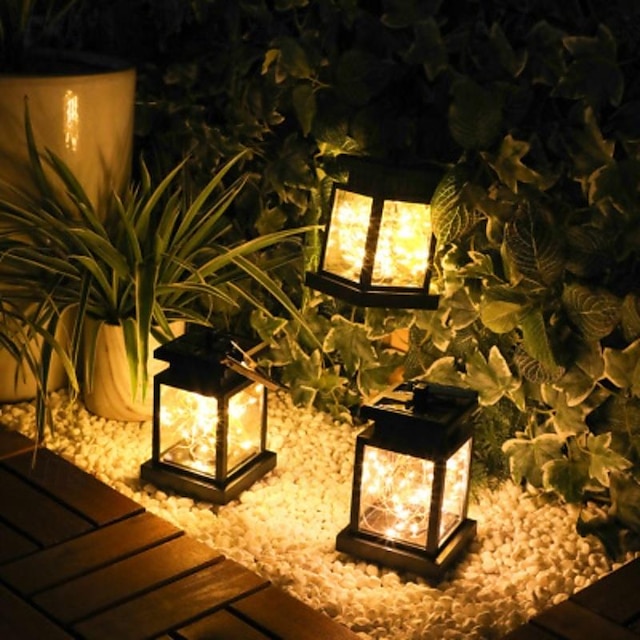  Lanterne solaire rétro, lumière de jardin solaire d'extérieur, étanche ip65, bougie de jardin, balcon, arbre, cour, vacances, camping, décoration paysagère