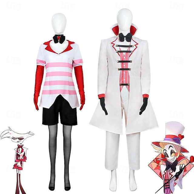  Inspireret af Hazbin Hotel Engelstøv Anime Cosplay Kostumer Japansk Karneval Cosplay jakkesæt Sværd Dragter Langærmet Frakke 背心 Bukser Til Herre Dame