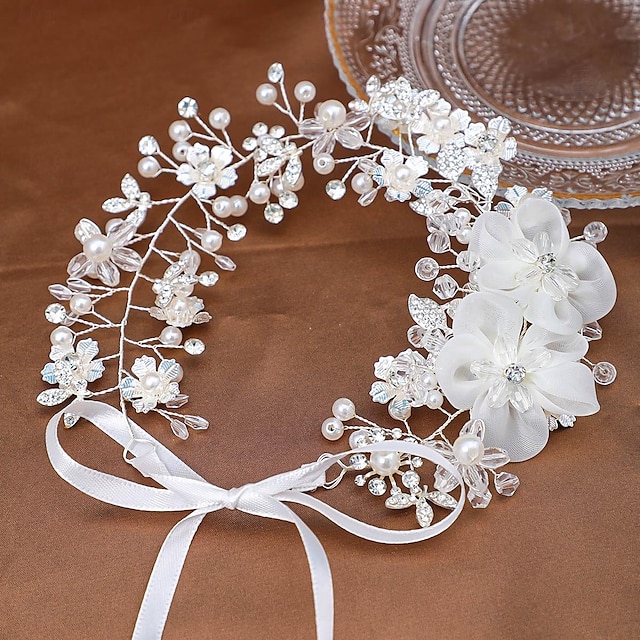  Kronen-Tiaras Stirnbänder Kopfbedeckung Künstliche Perle Strass Hochzeit Cocktail Luxus Retro Mit Kunstperlen Schleifen Kopfschmuck Kopfbedeckung
