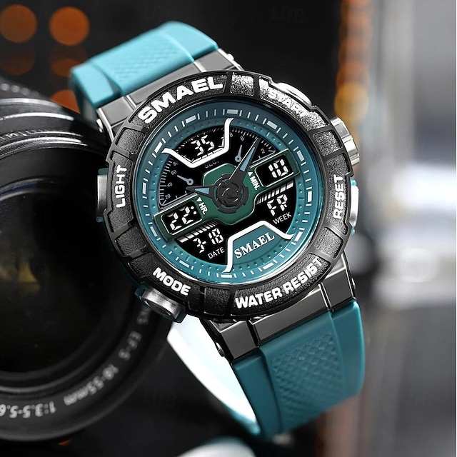  SMAEL Heren Digitaal horloge Voor buiten Sportief Modieus Vrijetijdshorloge Lichtgevend Stopwatch Datum Week WATERDICHT Plastic Horloge