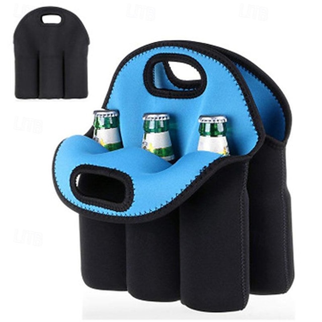  Dive-In Beer Bottle Cooler Bag - Portable Outdoor Carrier for Six Bottles, Ideal for Parties and Gatherings, Keeps Beverages Cool