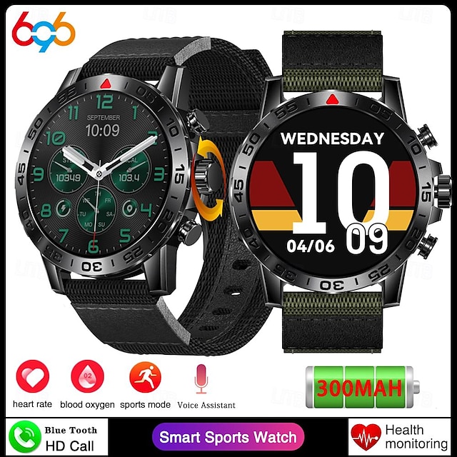  696 i81 Smart Watch 1.39 inch Smart Band Fitness Bracelet Bluetooth Pedometer Call Reminder Sleep Tracker Compatible with Android iOS Men Hands-Free Calls Message Reminder IP 67 50mm Watch Case