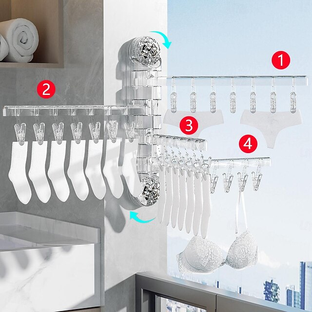  ledovcový vzor přísavka stojan na sušení prádla skládací police na sušení ponožek věšák pro domácnost s více sponami artefakt sušení ponožek na balkonové sklo spony na ponožky