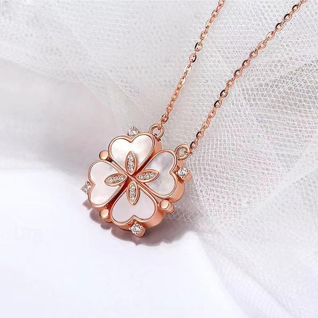  Pendant Necklace Shell Women's Cute Romantic Classic Clover Cute irregular Necklace For Party Daily