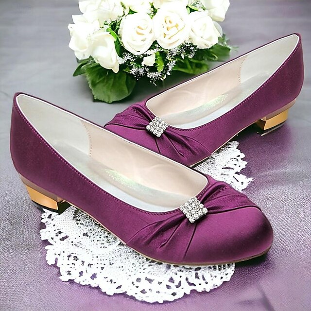 Women's Wedding Shoes Bridal Shoes Rhinestone Flat Heel Round Toe ...