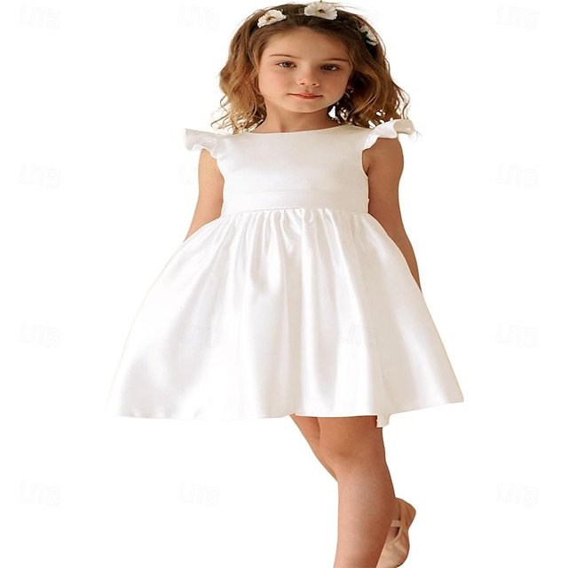  Παιδιά Κοριτσίστικα Φόρεμα για πάρτυ Συμπαγές Χρώμα Αμάνικο Επέτειος Ειδική Περίσταση Γενέθλια Μοντέρνα Λατρευτός Καθημερινά Πολυεστέρας Καλοκαίρι Άνοιξη 2-12 χρόνια Λευκό Σαμπανιζέ Κίτρινο