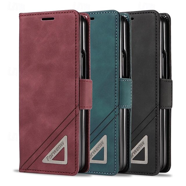  telefon Kılıf Na Samsung Galaxy Z Fold 5 Z Fold 4 Z Fold 3 Etui na karty portfela Magnetyczne Ochrona całego ciała Stopka Retro PC Skóra PU