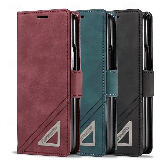  telefoon hoesje Voor Samsung Galaxy Z Fold 5 Z Fold 4 Z Fold 3 Wallet Card Case Magnetisch Volledig lichaamsbeschermend Standaard Retro PC PU-nahka